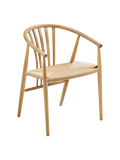 Agustin Esszimmerstuhl Esszimmerstuhl Living Nordic 57x52x78 cm Sitzfläche aus Rattangeflecht, Eiche, natur