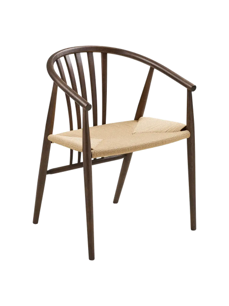 Agustin Esszimmerstuhl Esszimmerstuhl Living Nordic 57x52x78 cm Sitzfläche aus Rattangeflecht, Eiche, geräuchert