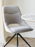 Dokka Esszimmerstuhl Stoff, sand, schwarze Beine Esszimmerstuhl Living Nordic