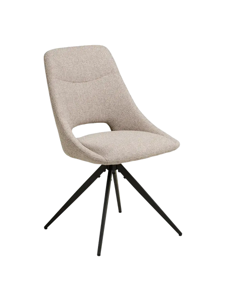 Dokka Esszimmerstuhl Stoff, sand, schwarze Beine Esszimmerstuhl Living Nordic