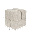 Staple Hocker in Braun/Beige, Maßzeichnung