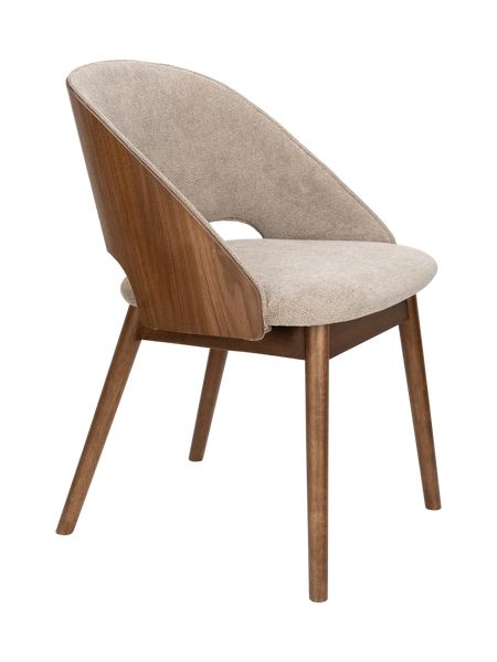 Velore Esszimmerstuhl in Walnuss/Beige, Ansicht 1