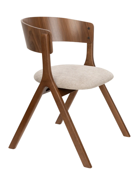Bresso Esszimmerstuhl Walnuss/Beige, 2er-Set, Ansicht 1