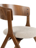 Bresso Esszimmerstuhl Walnuss/Beige, 2er-Set, Detail
