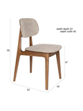 Marais Esszimmerstuhl, 2er-Set in Walnuss/Beige, Maßzeichnung