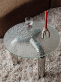 Marly Beistelltisch Glas Chrom im Raum