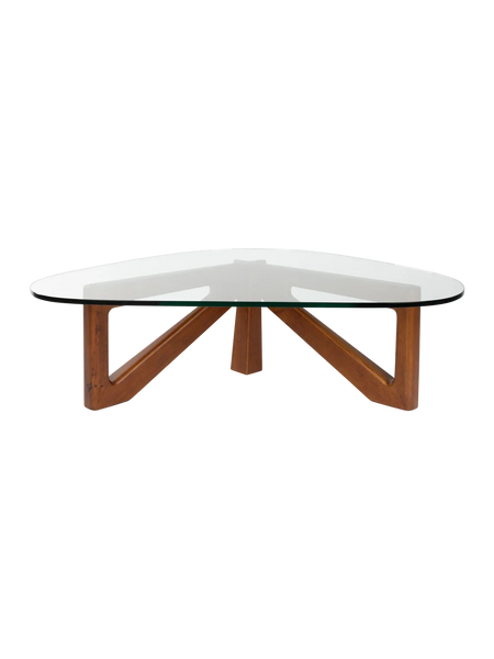 Norwin Couchtisch Glas Walnuss, Ansicht 1