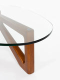 Norwin Couchtisch Glas Walnuss, Detail