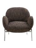 Zomba Loungesessel Sessel Living Nordic braun meliert, Chrombeine