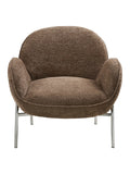 Zomba Loungesessel Sessel Living Nordic braun, Chrombeine