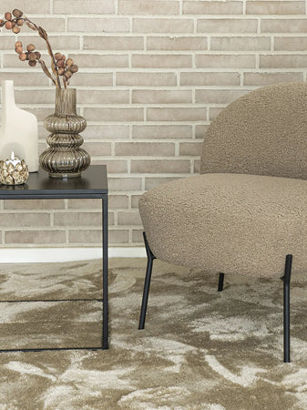 Merida Loungesessel Kunstfell, graubraun/schwarz Sessel Living Nordic