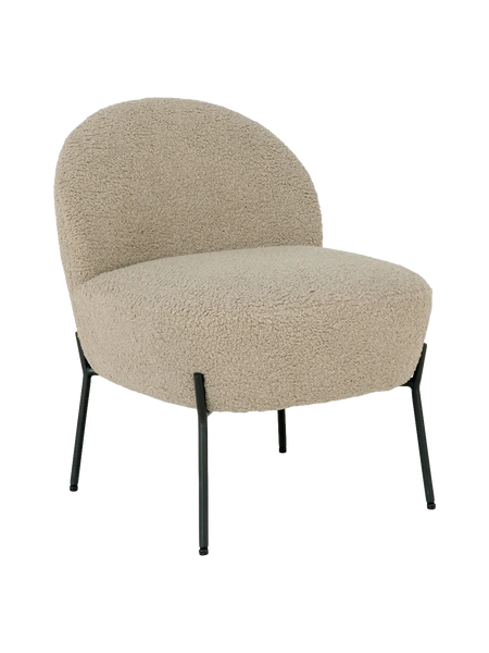 Merida Loungesessel Kunstfell, graubraun/schwarz Sessel Living Nordic