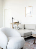 Savona Loungesessel Kunstfell, weiß, Beine in Nussbaum-Optik Sessel Living Nordic