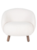 Savona Loungesessel Kunstfell, weiß, Beine in Nussbaum-Optik Sessel Living Nordic