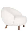 Savona Loungesessel Kunstfell, weiß, Beine in Nussbaum-Optik Sessel Living Nordic