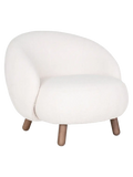 Savona Loungesessel Kunstfell, weiß, Beine in Nussbaum-Optik Sessel Living Nordic