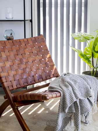 Perugia Klappstuhl Teak/Leder Klappstuhl Living Nordic