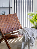 Perugia Klappstuhl Teak/Leder Klappstuhl Living Nordic