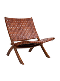 Perugia Klappstuhl Teak/Leder Klappstuhl Living Nordic braun