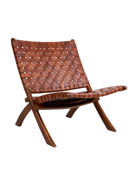 Perugia Klappstuhl Teak/Leder Klappstuhl Living Nordic braun