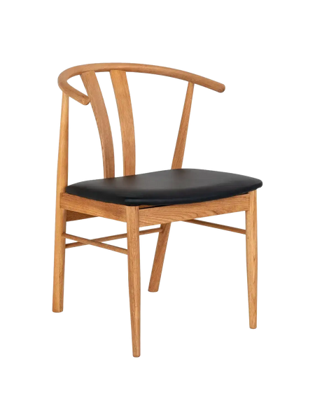 Artenara Esszimmerstuhl Esszimmerstuhl Living Nordic Eichenholz, PU-Sitz, natural / black