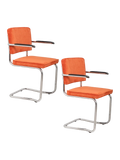 Ridge Kink Rib Armlehnstuhl, 2er-Set in Orange, Ansicht 4