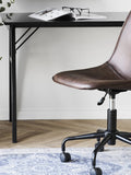 Monaco Bürostuhl PU, dunkelbraun, schwarze Beine Bürostuhl Living Nordic