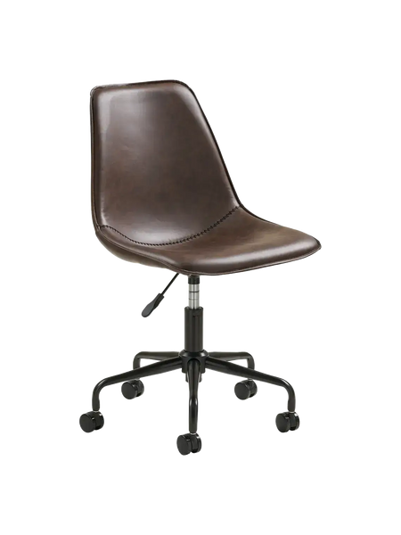 Monaco Bürostuhl PU, dunkelbraun, schwarze Beine Bürostuhl Living Nordic