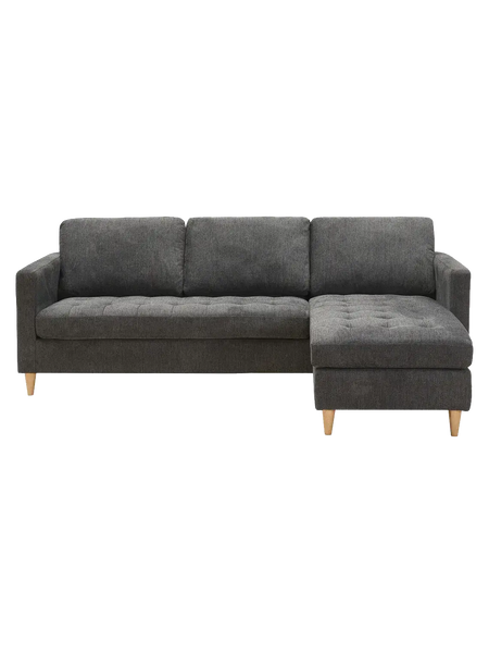 Firenze Sofa mit verstellbarer Récamiere Stoff, dunkelgrau Sofa Living Nordic
