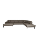Lido U-Sofa Sofa Living Nordic Récamiere rechts Cord, braun Holz Buche natur