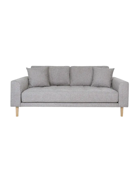 Lido Sofa Sofa Living Nordic 2,5-Sitzer Samt, senfgelb Holz Buche natur