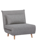 Marlow Schlafsofa Stoff, grau, Beine natur Sofa Living Nordic 82x87,5/192,5x26/82 cm