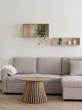 Belfast Schlafsofa mit Récamiere, dunkles Sand, Beine natur Schlafsofa Living Nordic