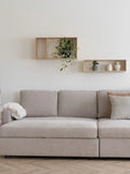 Belfast Schlafsofa mit Récamiere, dunkles Sand, Beine natur Schlafsofa Living Nordic