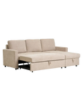 Belfast Schlafsofa mit Récamiere, dunkles Sand, Beine natur Schlafsofa Living Nordic