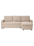 Belfast Schlafsofa mit Récamiere, dunkles Sand, Beine natur Schlafsofa Living Nordic