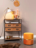 Bubbly Pouf in Gelb im Raum