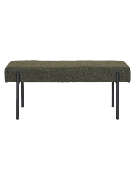 Swindon Sitzbank Sitzbank Living Nordic Bouclé, dunkelgrün