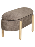 Branca Sitzbank mit Stauraum, Bouclé, braun/natur Sitzbank Living Nordic