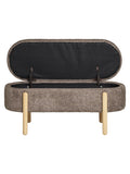 Branca Sitzbank mit Stauraum, Bouclé, braun/natur Sitzbank Living Nordic