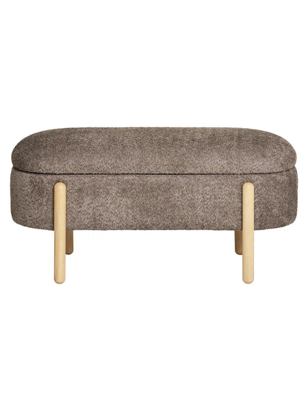 Branca Sitzbank mit Stauraum, Bouclé, braun/natur Sitzbank Living Nordic