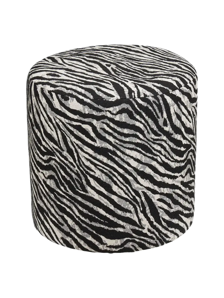 Kimberley Pouf Jacquard, schwarz/weiß Pouf Living Nordic