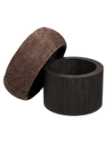 Christchurch Pouf Chenille-Deckel, dunkelbraun, mit Stauraum Pouf Living Nordic