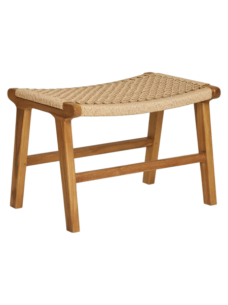 Derby Fußhocker Teak/Polyrattan, natur Hocker Living Nordic