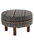 Falkirk Pouf schwarz, braune Beine Pouf Living Nordic