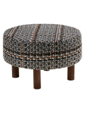 Falkirk Pouf schwarz, braune Beine Pouf Living Nordic