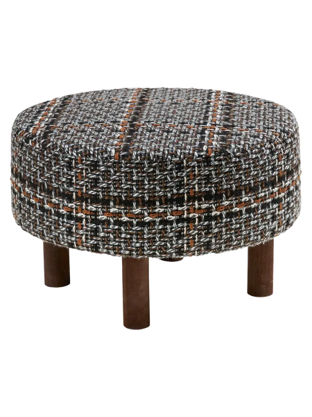 Falkirk Pouf schwarz, braune Beine Pouf Living Nordic