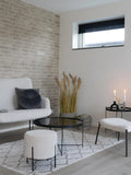 Glasgow Fußhocker Kunstfell, weiß Hocker Living Nordic