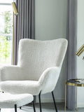 Glasgow Fußhocker Kunstfell, weiß Hocker Living Nordic