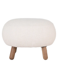 Savona Fußhocker Kunstfell, weiß mit Nussbaum-Optik Beine Hocker Living Nordic